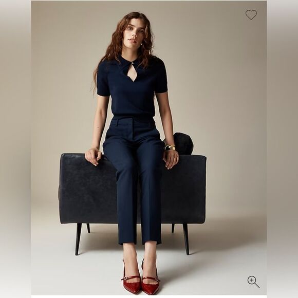 NWT J CREW New Cameron pant in four-season stretch in Navy - Picture 8 of 10